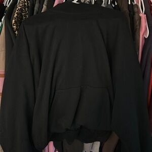 Oversized Cropped Black Hoodie